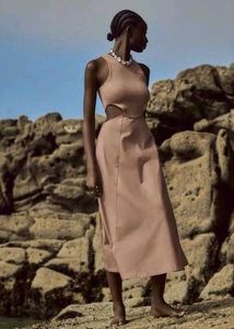 ZARA Mauve Cut Out Midi Dress