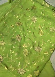 Green Floral saare✿{Only Saare,No Blouse Piece}