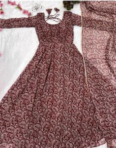 Red Anarkali Suit With Dupatta