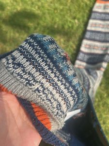 knitted Patterned Zip-Up Hoodie