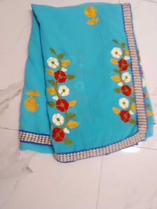 Elegant Embroidered Saree