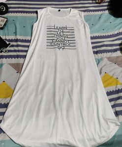 White Graphic Print Dress