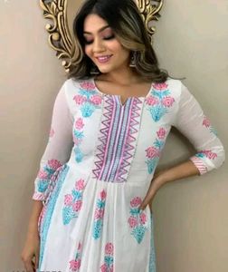 Floral Print Cotton Kurta