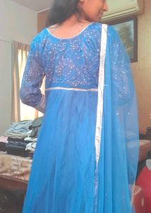 Elegant Blue Anarkali Suit