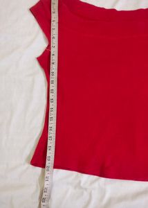 Red Boat Neck Top Bust 34