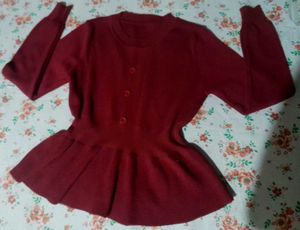 Red Peplum Knit Top