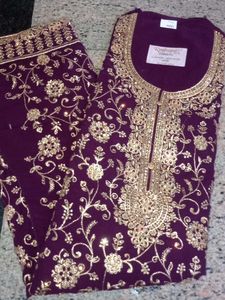 Purple Wedding Wear Suit Material