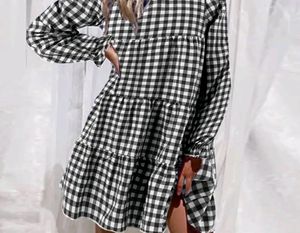 Black And White Check Dress 🔥