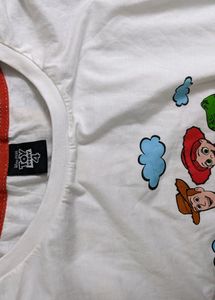 Disney White Funky Tshirt = Medium