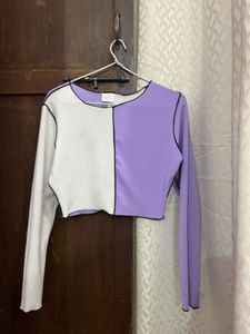 Color Block Crop Top
