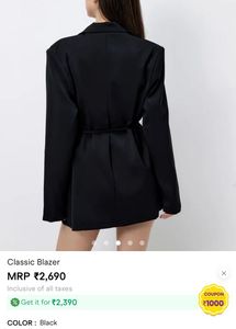 Long Sleeves Classic Blazer With Belt,Relaxed Fit