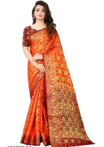 fine wear Cotton silk Multicolor sarees.