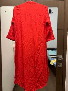 Red Plain Kurta