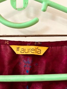 Maroon &amp; Gold Anarkali Dress