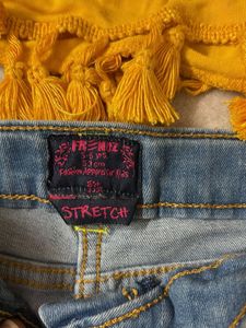 Girls&#39; Pineapple Denim Shorts Set