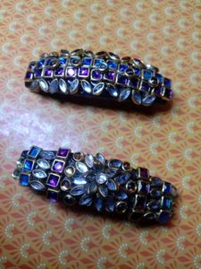 Trendy kundan hair clip pack of 2