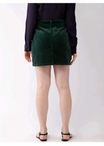Green Corduroy Mini Skirt