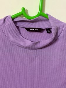 Westside Nuon - Purple Mock Neck Sleeveless Top