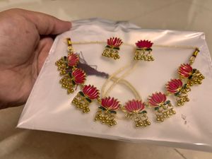 🆕 Pink Lotus Jewellery Set