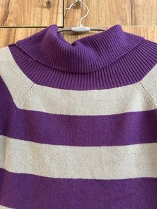 Purple High Neck Sweater