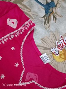 Pink Embroidered Kurta