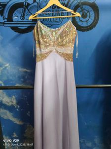 Lilac Sequin Evening Gown