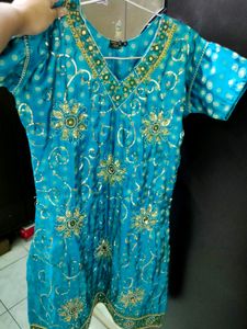Traditional Chanderi Silk Suit 💙💛
