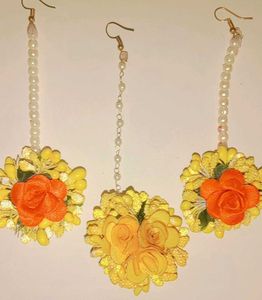 Floral Maangtika For Haldi Ceremony