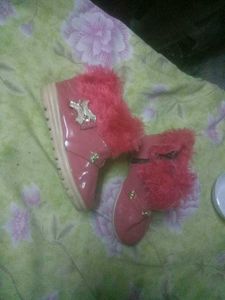Pink Furry Baby Shoes