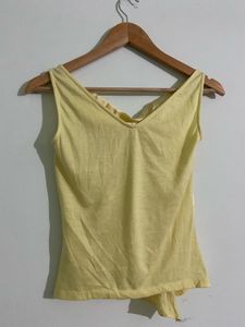 Butter Yellow Lace Detail Top