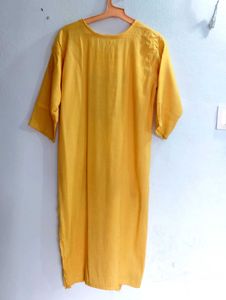Yellow Embroidered Dress Set Duppta Jewelry Free