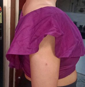 Purple Crop Top Blouse