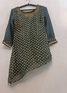 Elegant Green & Gold Kurti