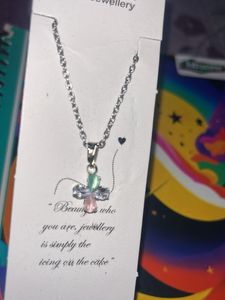 Charming Stone Cross Necklace