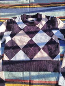 Argyle Cropped Sweater