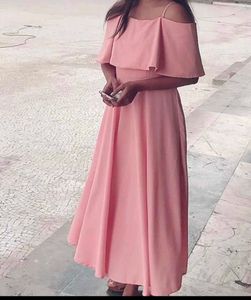 Pink Off-Shoulder Maxi Dress