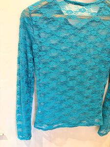 Turquoise Lace Long Sleeve Top
