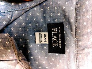 Boys Blue Patterned Shirt