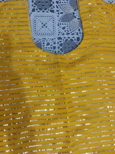 Bahut Hi Pyara Sequence Work Yellow Kurta 😘