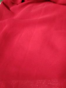 Red Saree with Silver Border