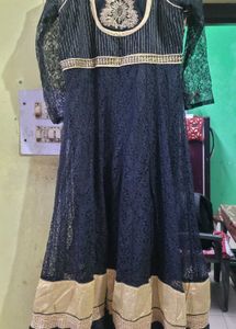 Elegant Ethnic  black Anarkali kurti