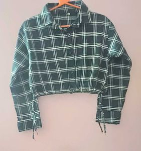 Black Plaid Crop Top