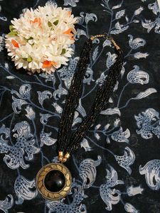 Statement Black Bead Necklace