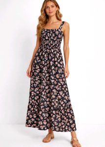 Black sleeveless summer dress