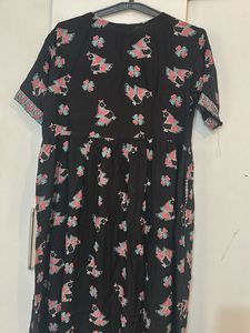 Boho Black Embroidered Dress