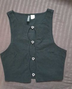 Black Heart Cutout Top