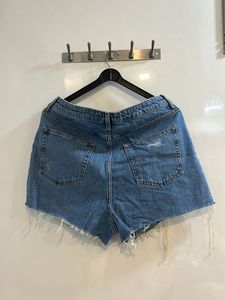 Forever 21 Ripped Blue Denim Shorts