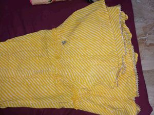 Yellow Embroidered Anarkali Kurti