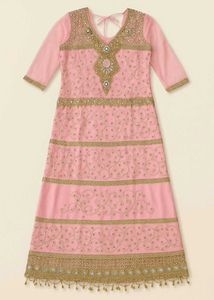 Pink & Gold Embellished Dress