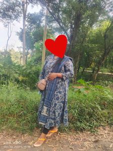 Blue Floral Print Dress